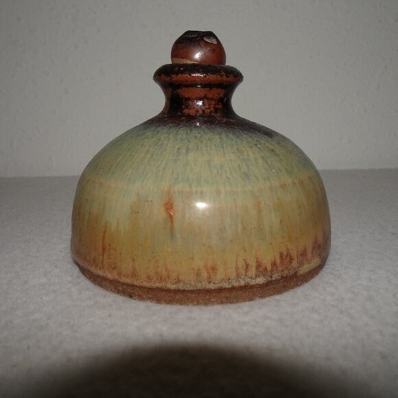 Handmade Art Pottery Oil Diffuser Summer Beach Glazed Colors Signed - Picture 7 of 11
